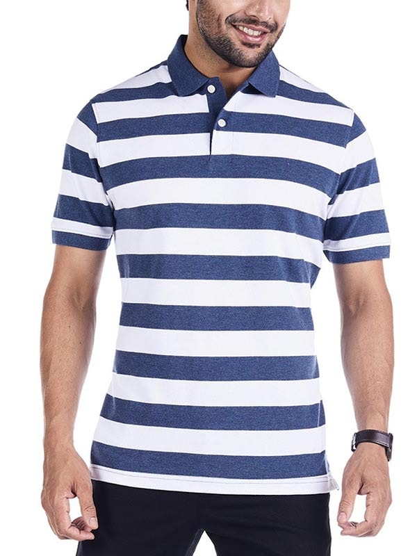 New Day Essentials Striped Polo T-Shirt in Recycle